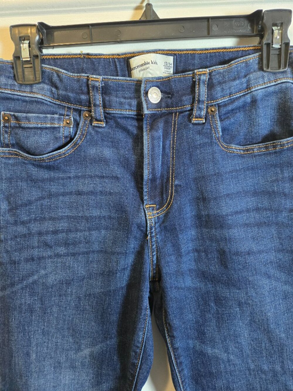 Abercrombie Kids Boys 13/14 Short Straight Leg Jeans Blue Denim - Picture 2 of 8
